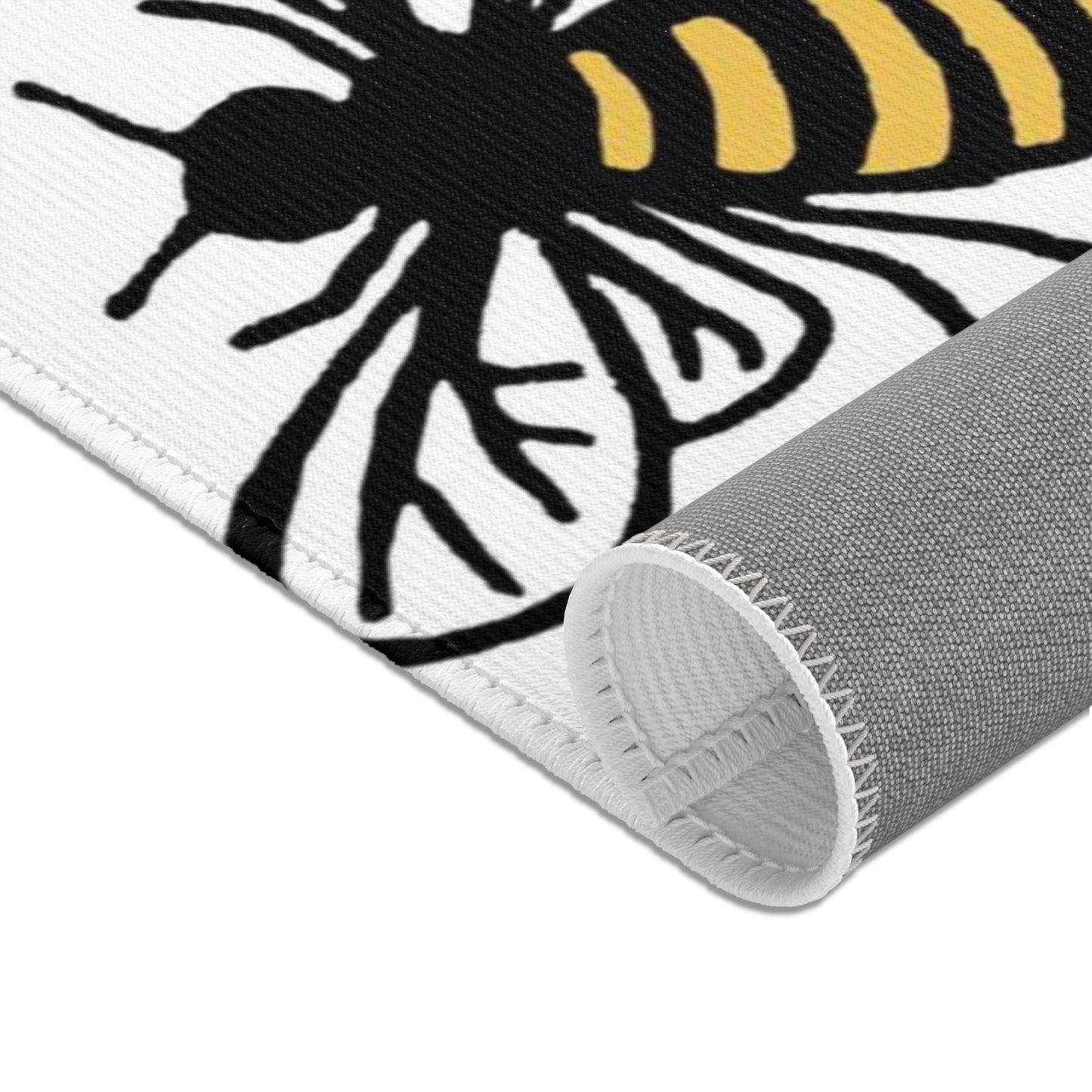 Beautiful Bee Pattern Area Rug White with Free Shipping