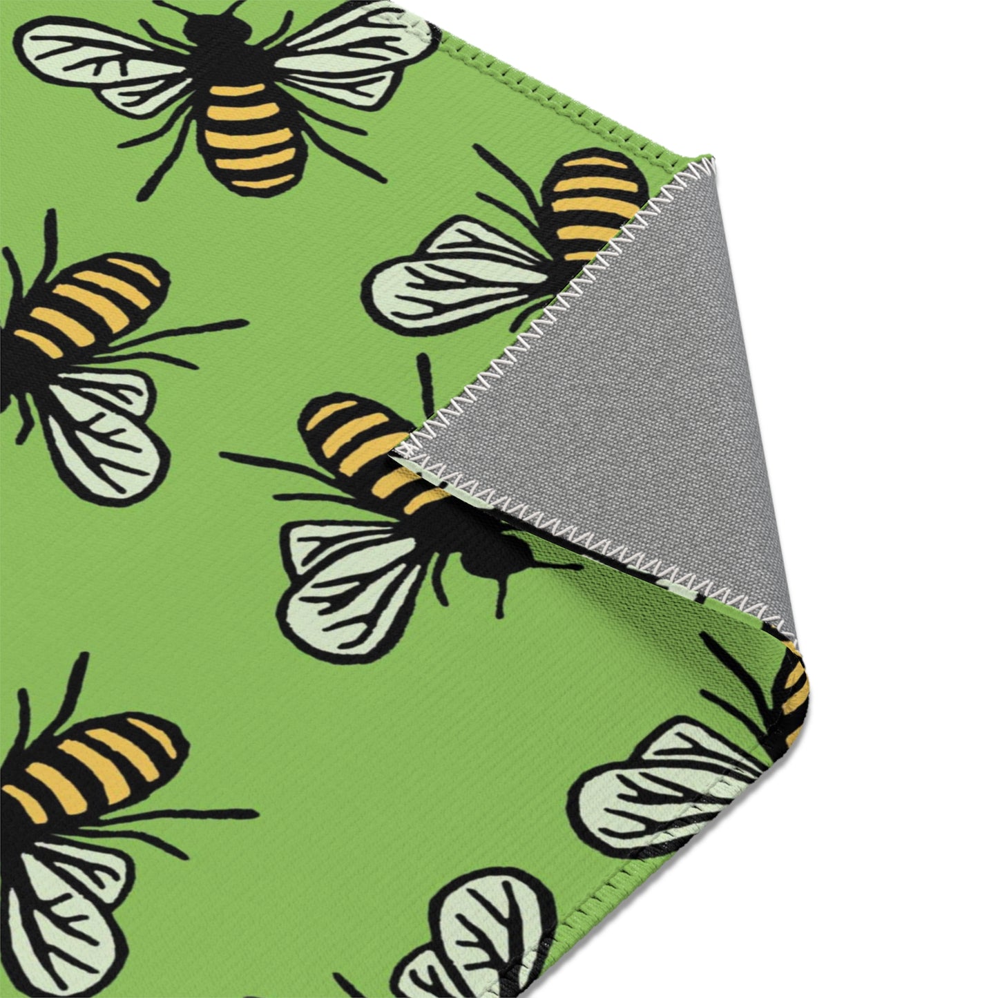 Beautiful Bee Pattern Area Rug Green Apple with Free Shipping