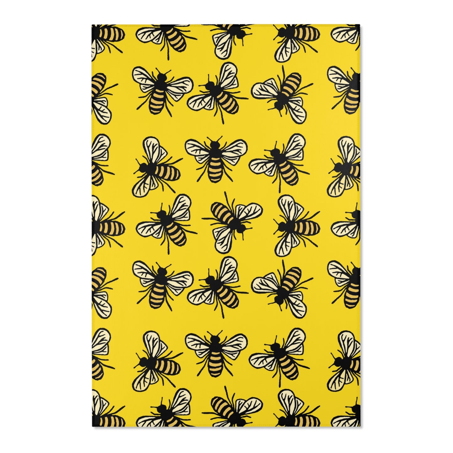 Beautiful Bee Pattern Area Rug Yellow with Free Shipping