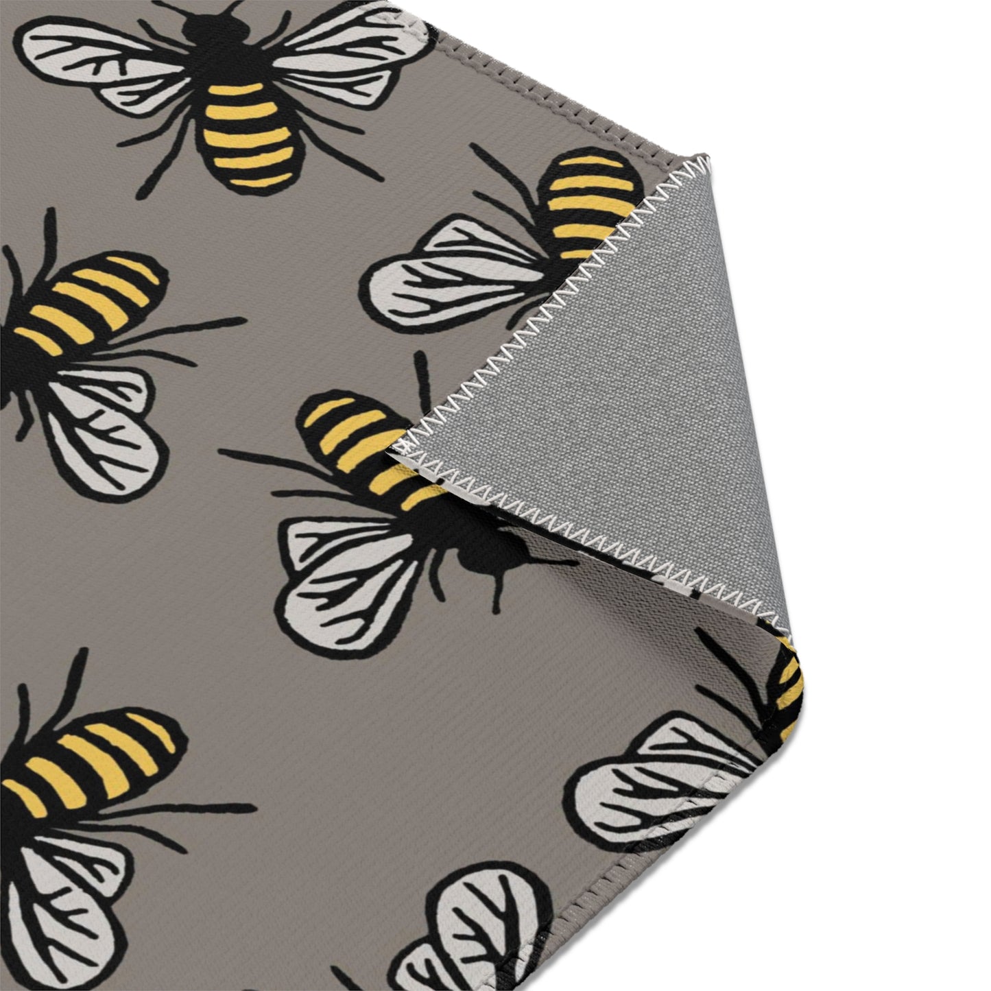 Beautiful Bee Pattern Bee Area Rug Grey with Free Shipping