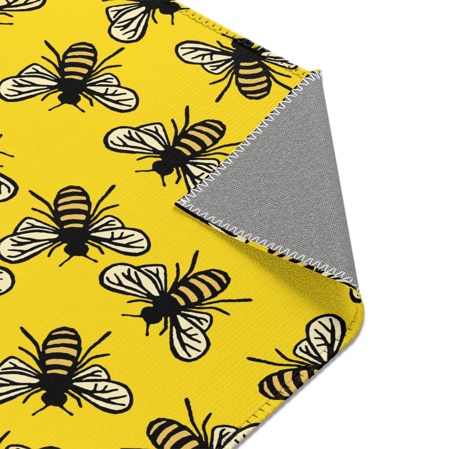 Beautiful Bee Pattern Area Rug Yellow with Free Shipping