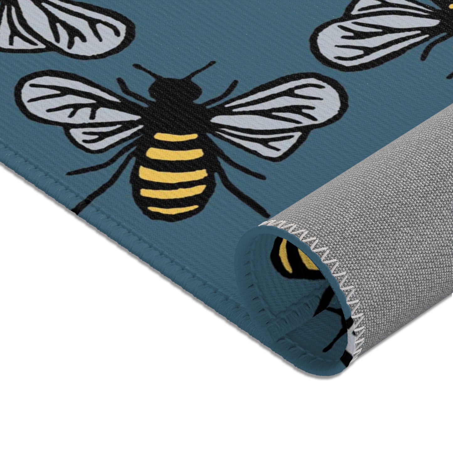 Beautiful Bee Pattern Area Rug Teal with Free Shipping