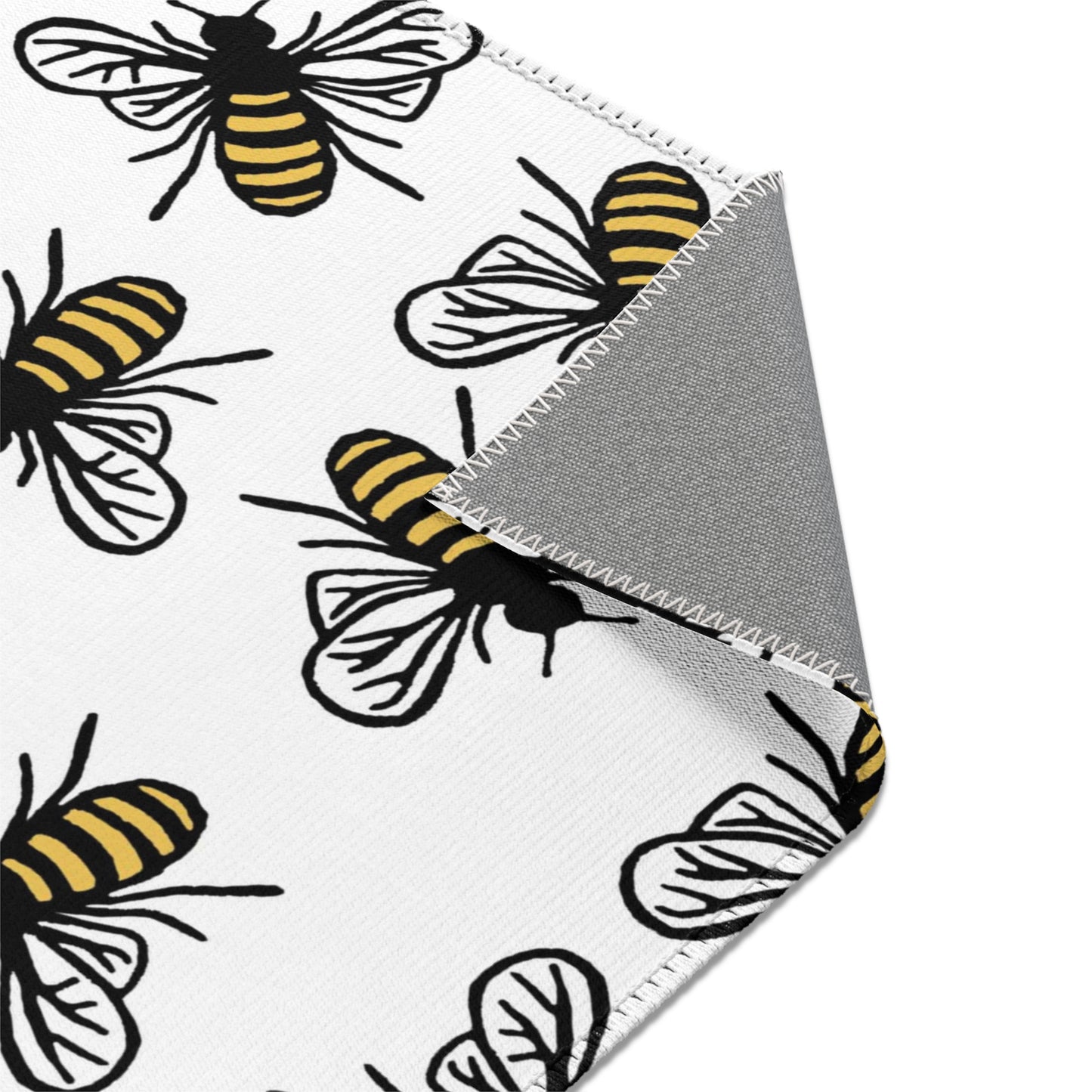 Beautiful Bee Pattern Area Rug White with Free Shipping