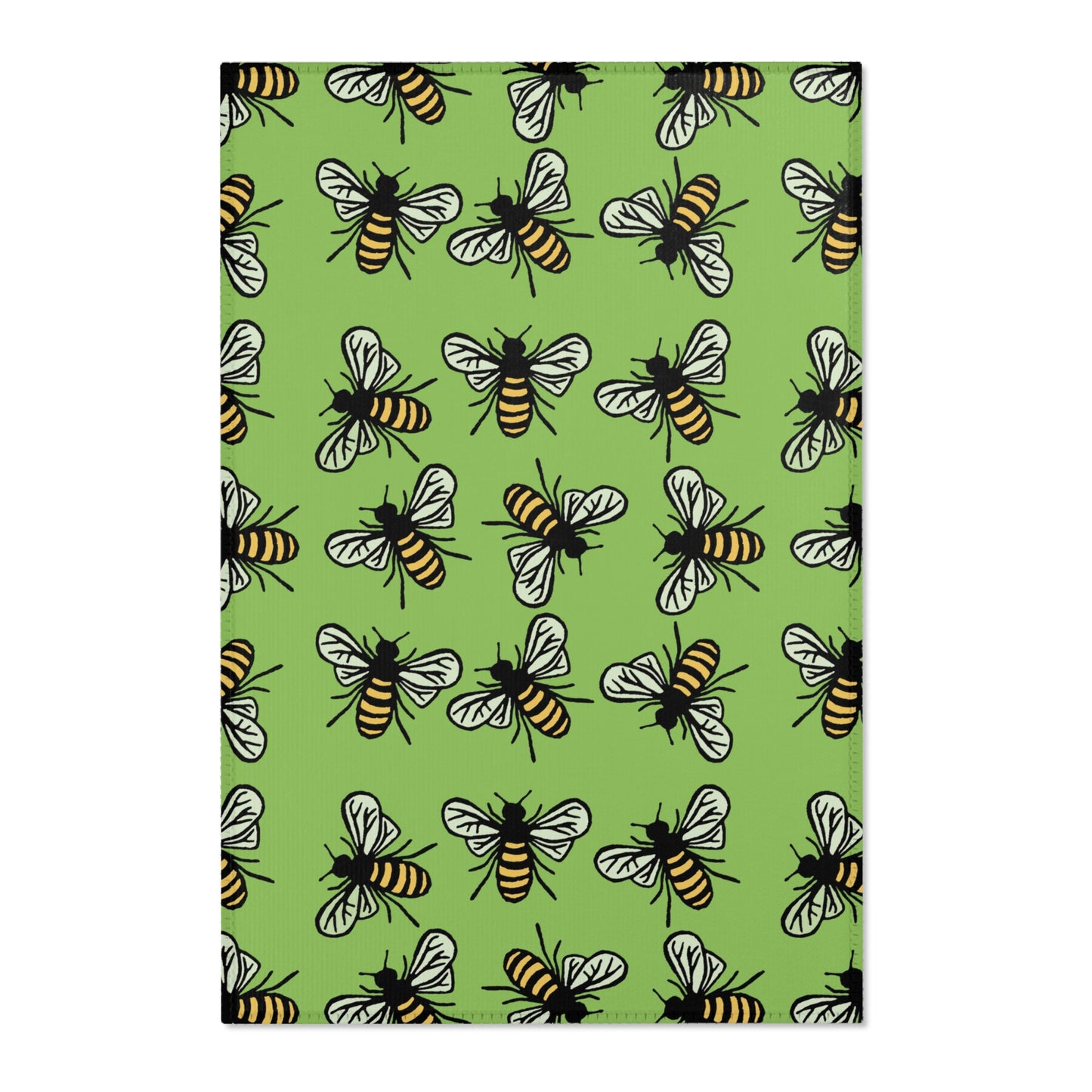 Beautiful Bee Pattern Area Rug Green Apple with Free Shipping