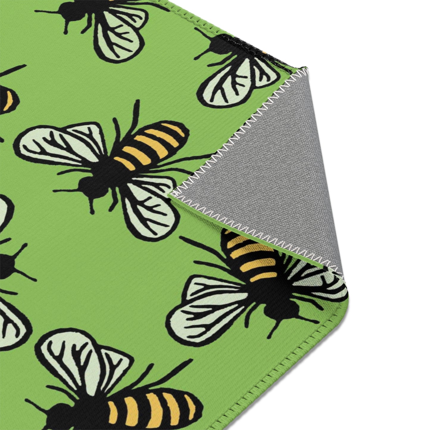 Beautiful Bee Pattern Area Rug Green Apple with Free Shipping