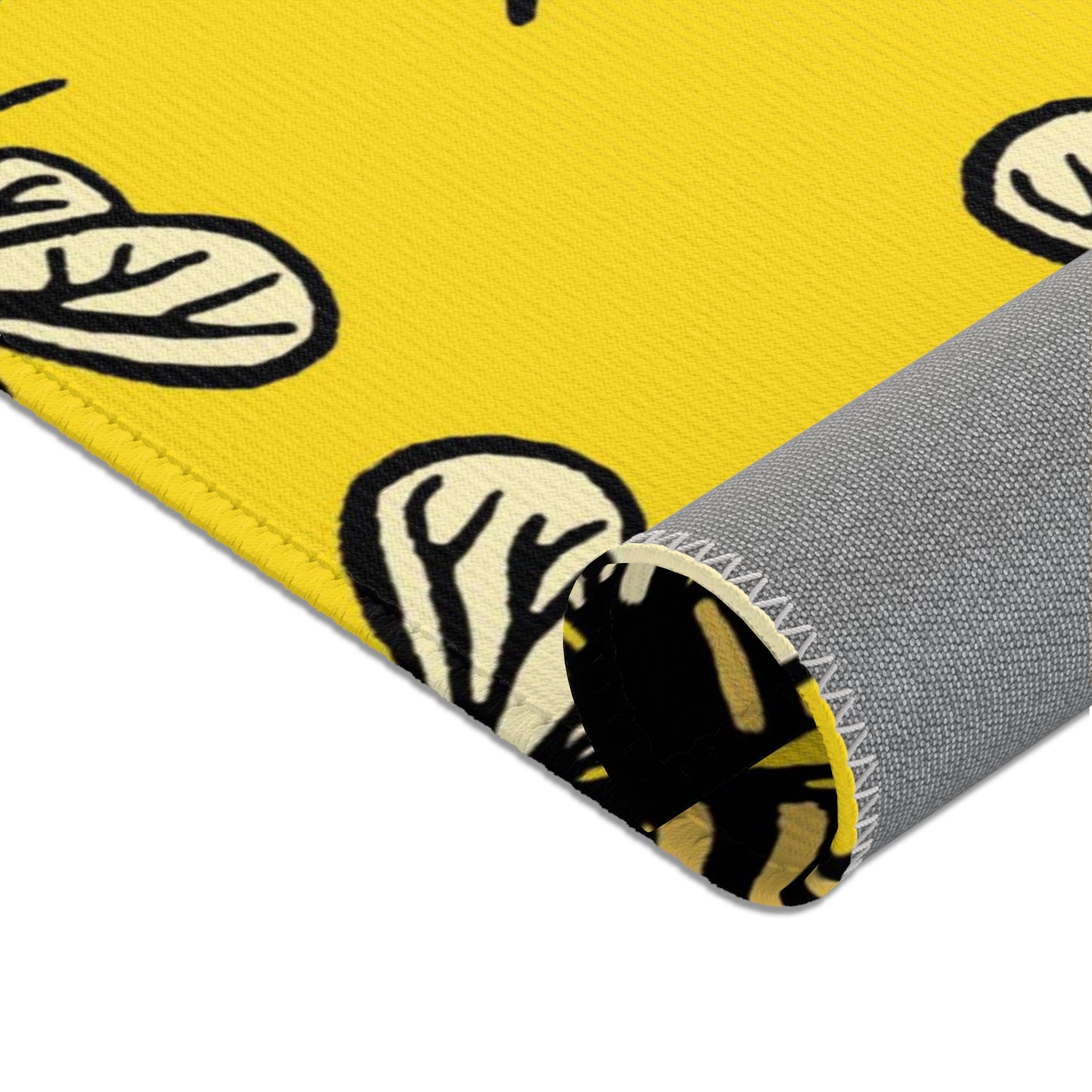 Beautiful Bee Pattern Area Rug Yellow with Free Shipping