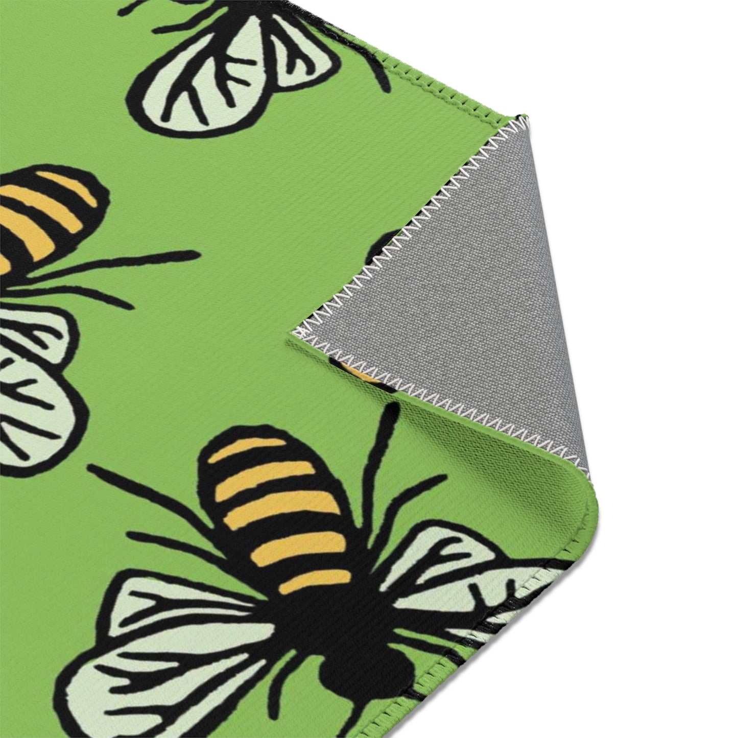Beautiful Bee Pattern Area Rug Green Apple with Free Shipping
