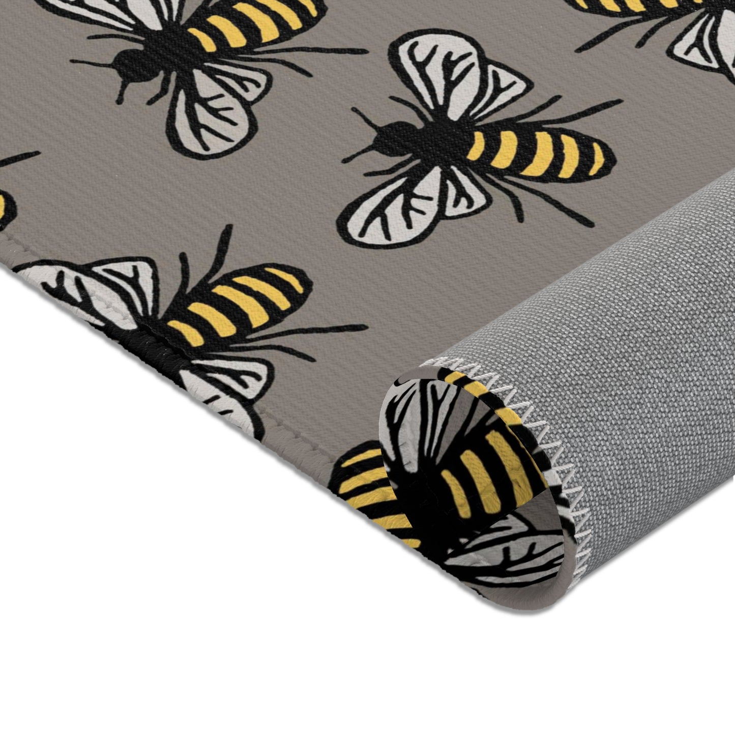 Beautiful Bee Pattern Bee Area Rug Grey with Free Shipping