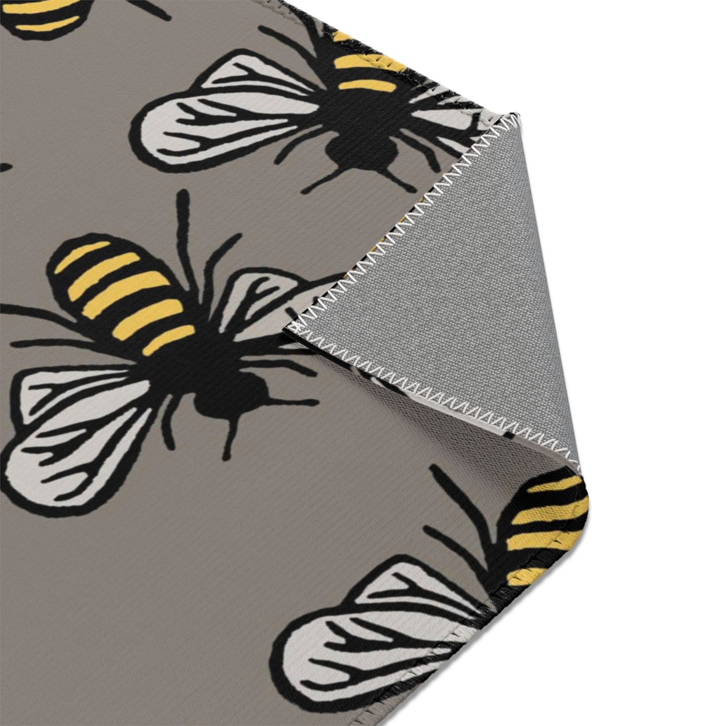 Beautiful Bee Pattern Bee Area Rug Grey with Free Shipping