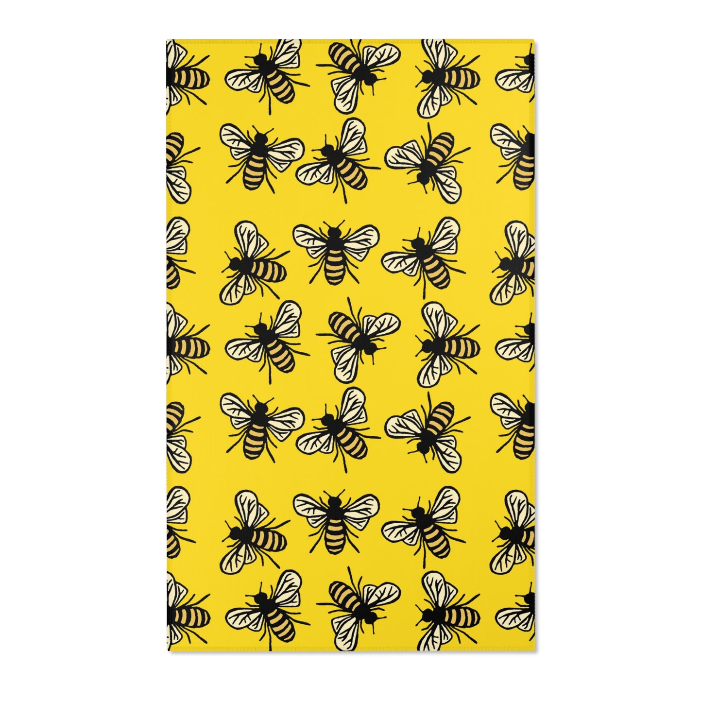 Beautiful Bee Pattern Area Rug Yellow with Free Shipping