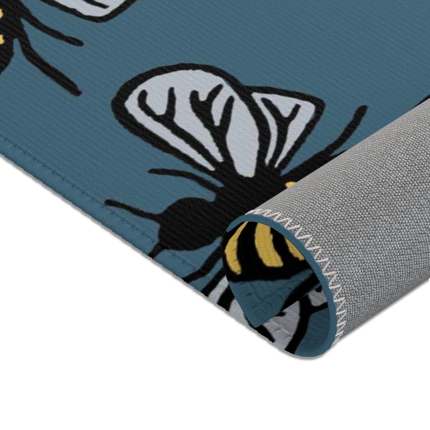 Beautiful Bee Pattern Area Rug Teal with Free Shipping