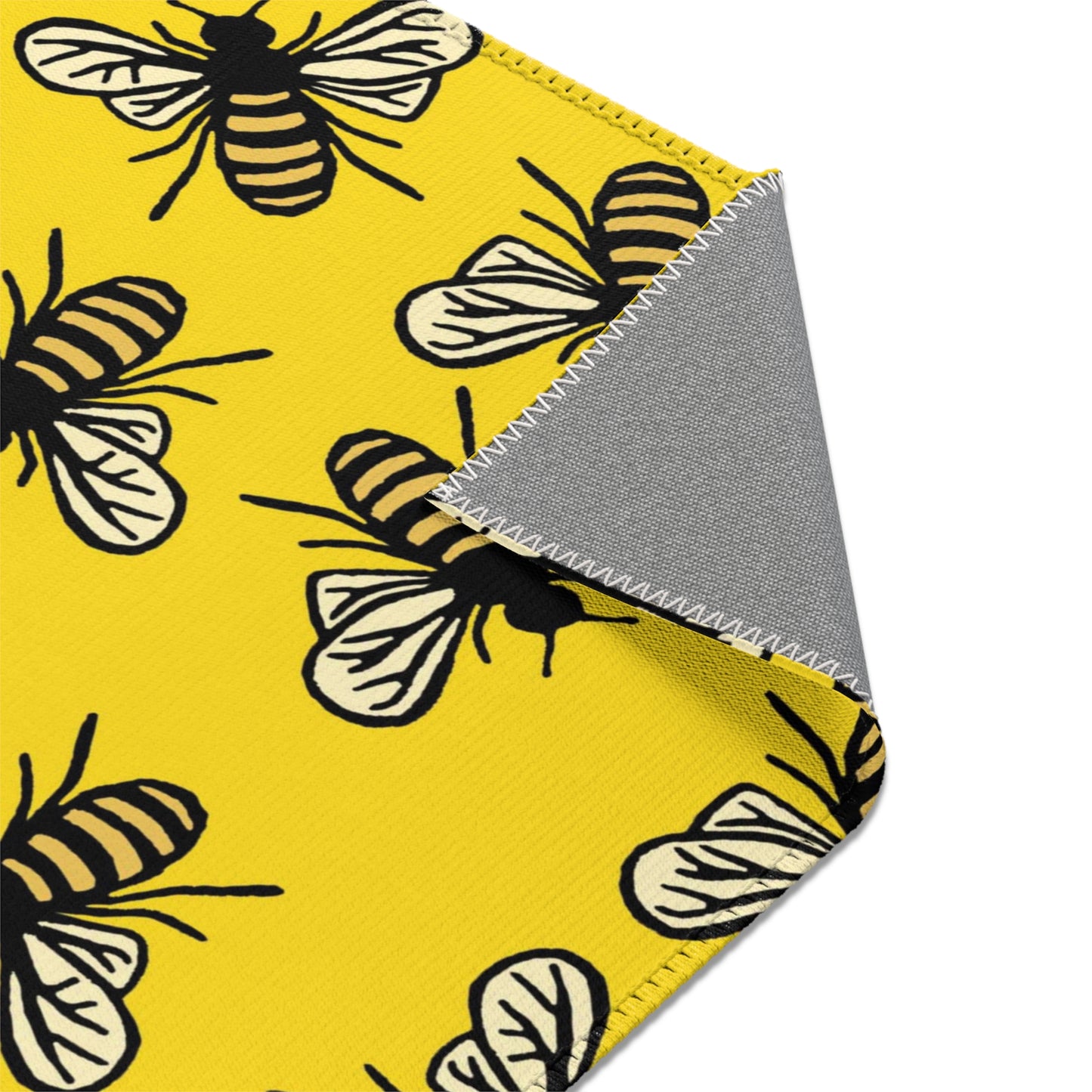 Beautiful Bee Pattern Area Rug Yellow with Free Shipping