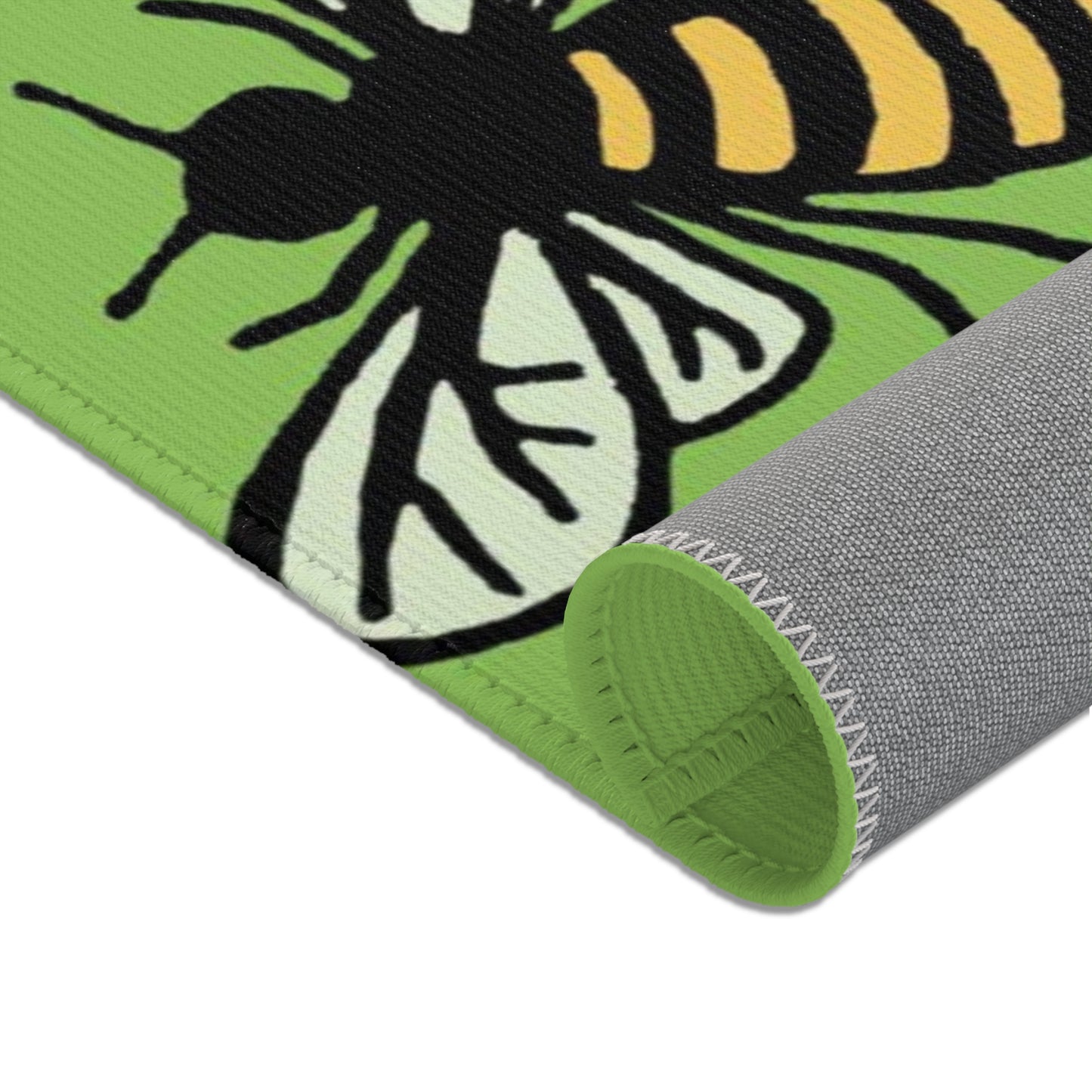 Beautiful Bee Pattern Area Rug Green Apple with Free Shipping