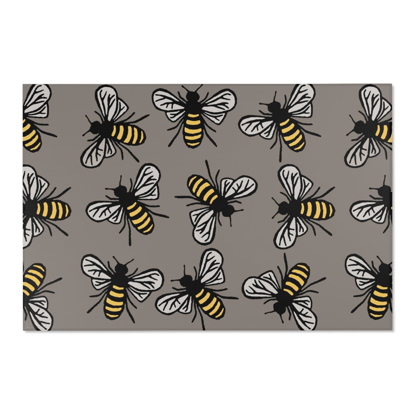 Beautiful Bee Pattern Bee Area Rug Grey with Free Shipping