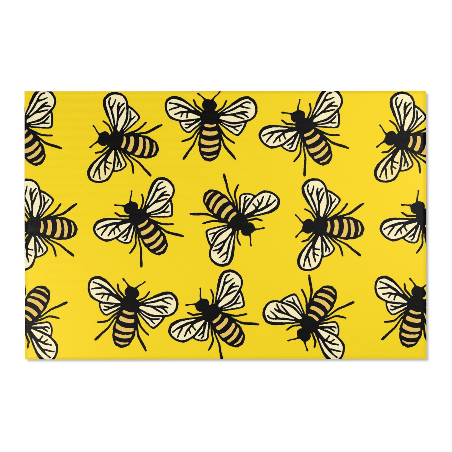 Beautiful Bee Pattern Area Rug Yellow with Free Shipping