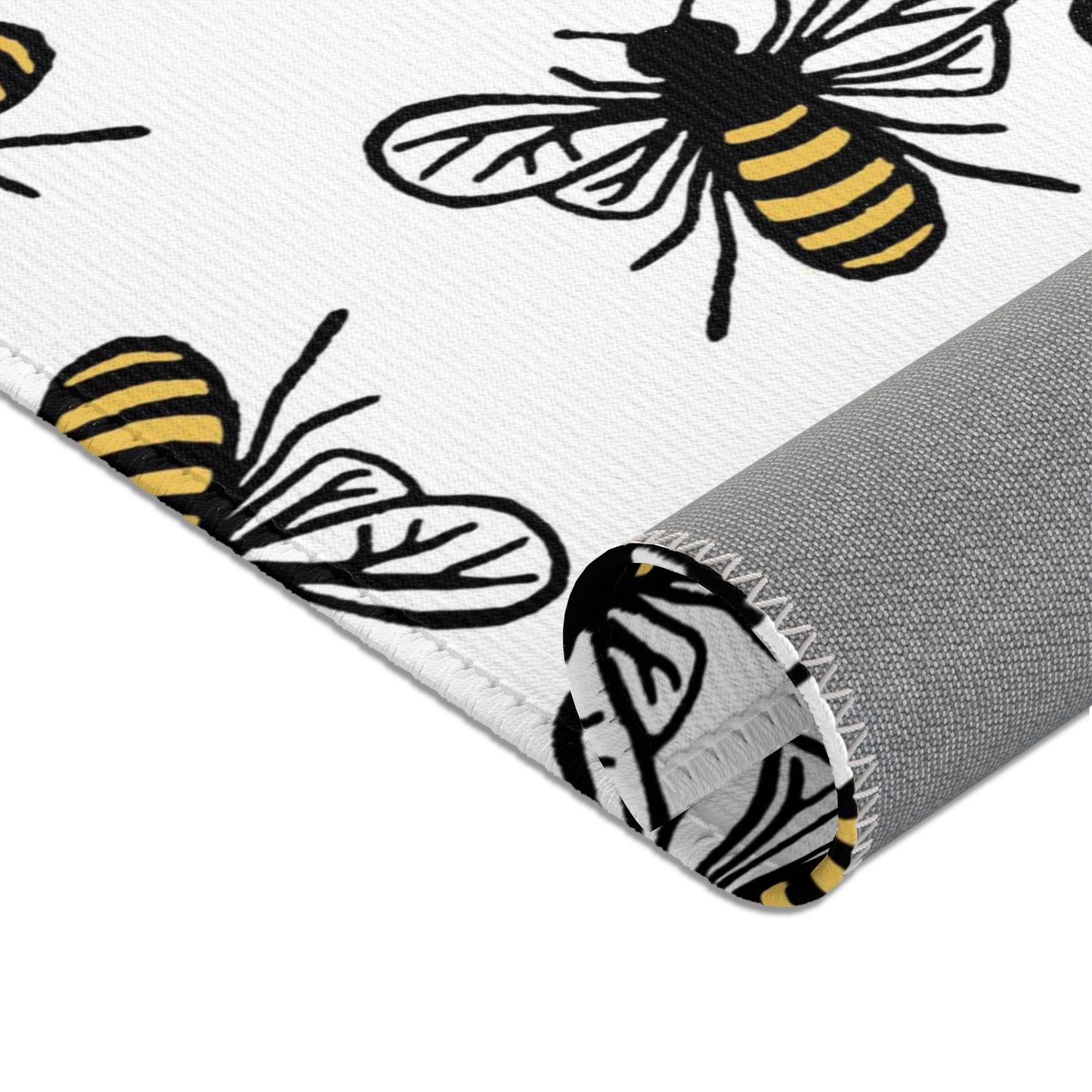 Beautiful Bee Pattern Area Rug White with Free Shipping