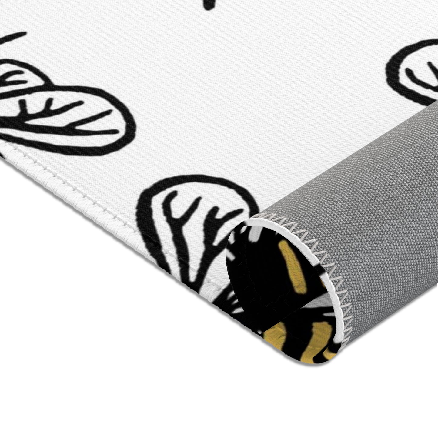 Beautiful Bee Pattern Area Rug White with Free Shipping