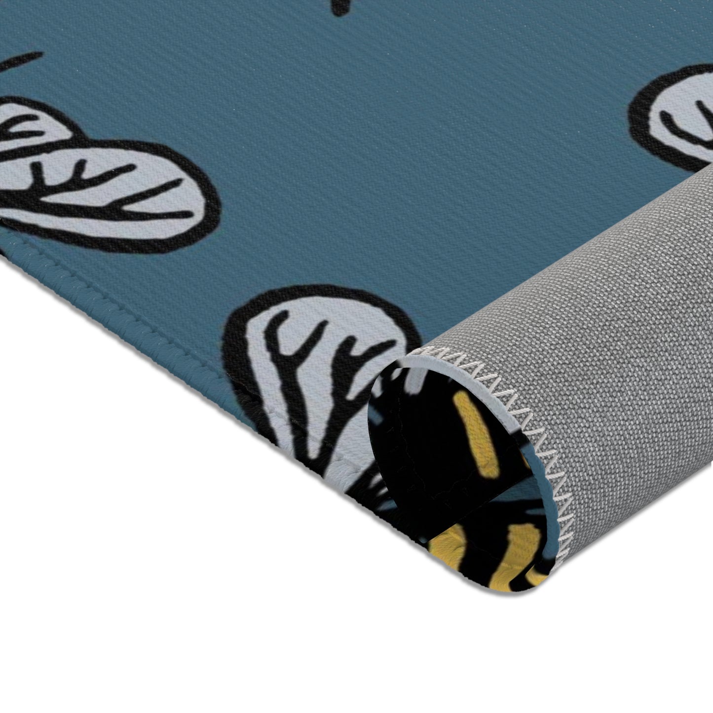 Beautiful Bee Pattern Area Rug Teal with Free Shipping