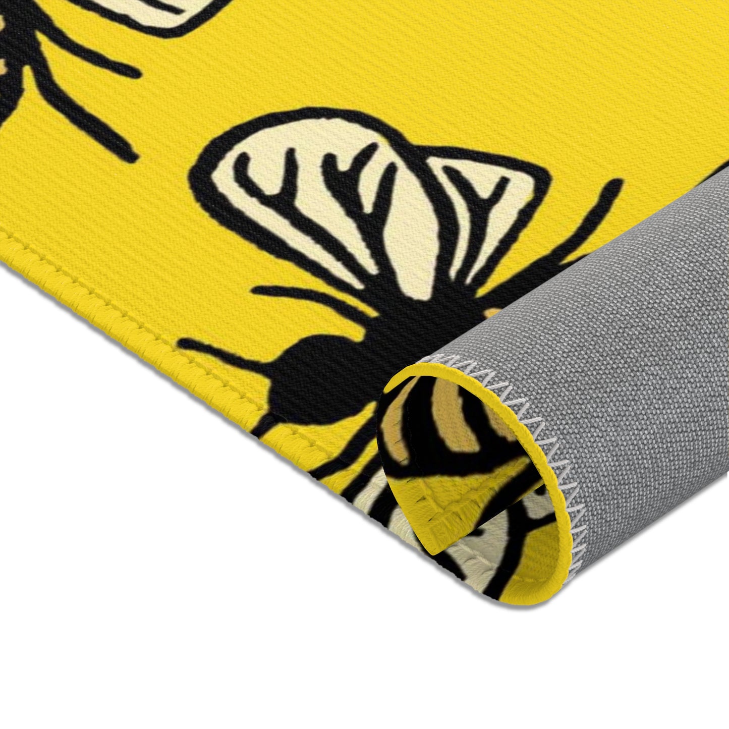 Beautiful Bee Pattern Area Rug Yellow with Free Shipping
