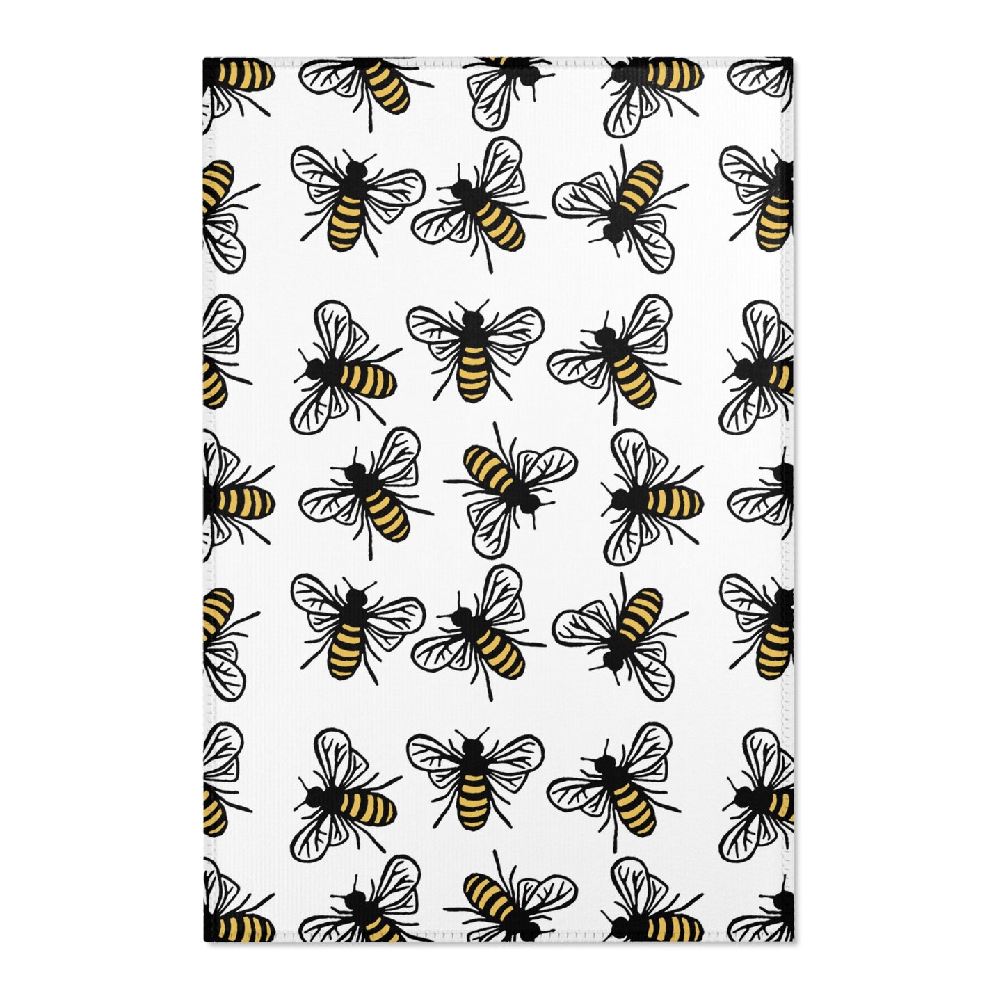 Beautiful Bee Pattern Area Rug White with Free Shipping