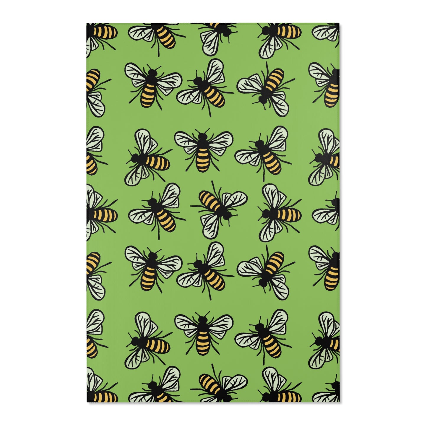 Beautiful Bee Pattern Area Rug Green Apple with Free Shipping