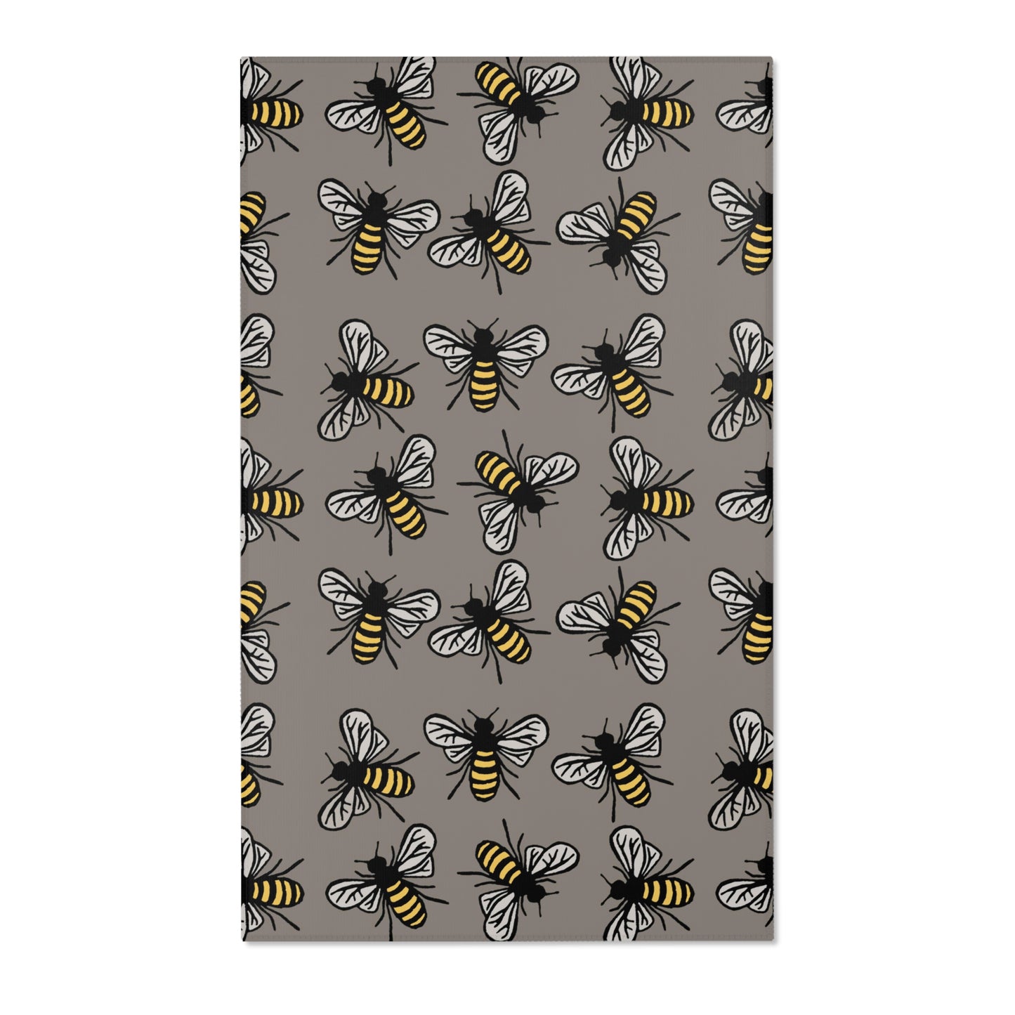 Beautiful Bee Pattern Bee Area Rug Grey with Free Shipping
