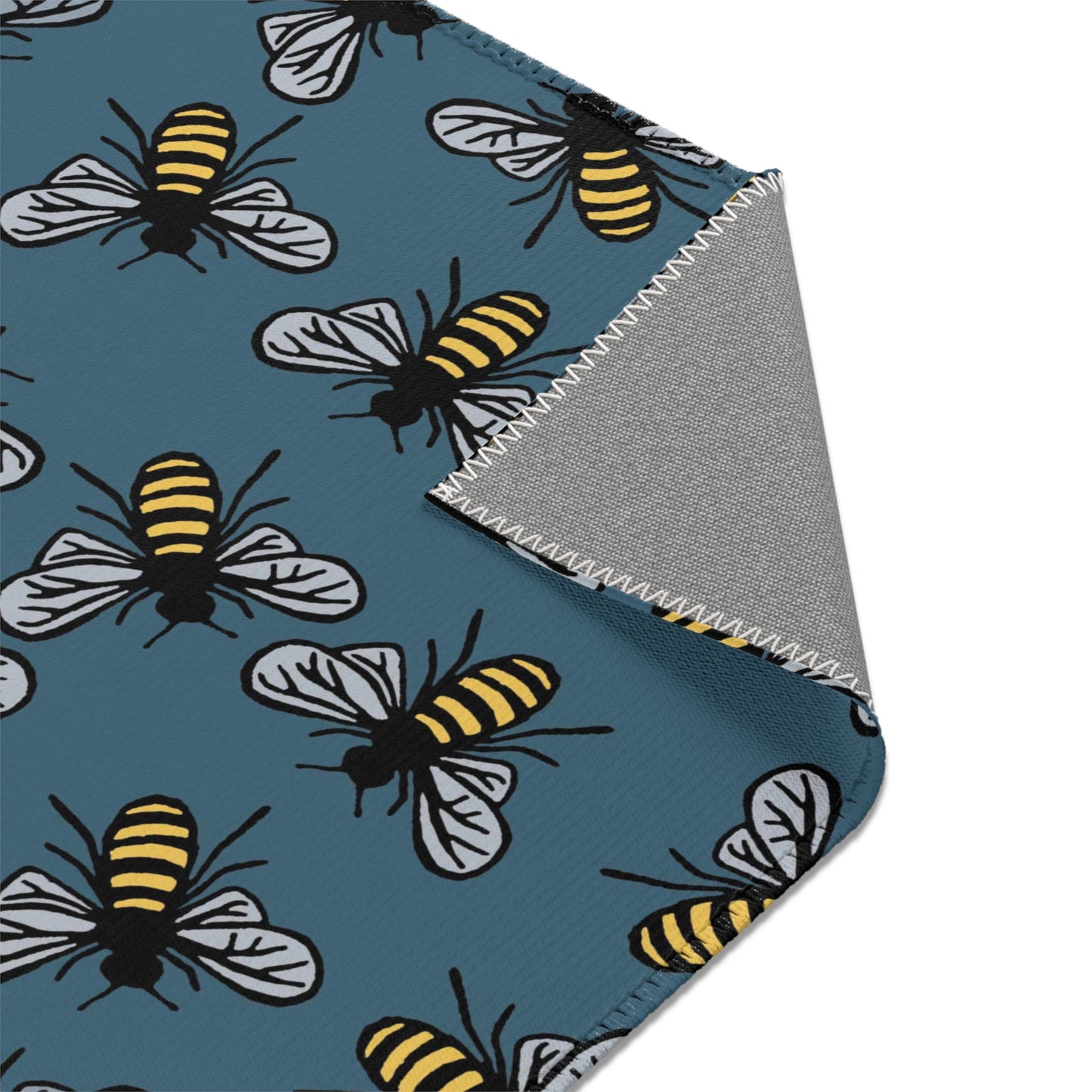 Beautiful Bee Pattern Area Rug Teal with Free Shipping