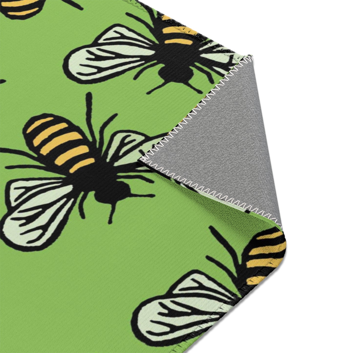 Beautiful Bee Pattern Area Rug Green Apple with Free Shipping