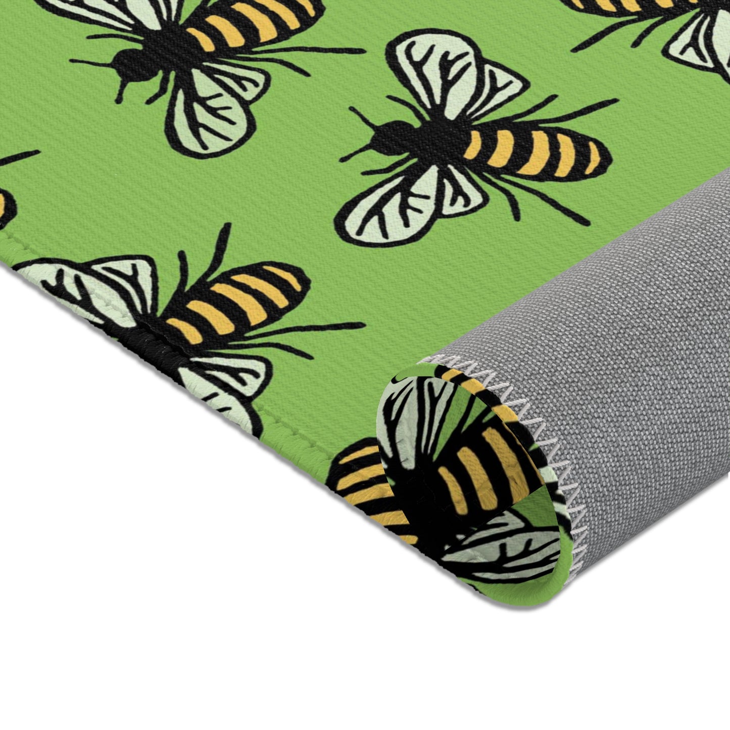 Beautiful Bee Pattern Area Rug Green Apple with Free Shipping