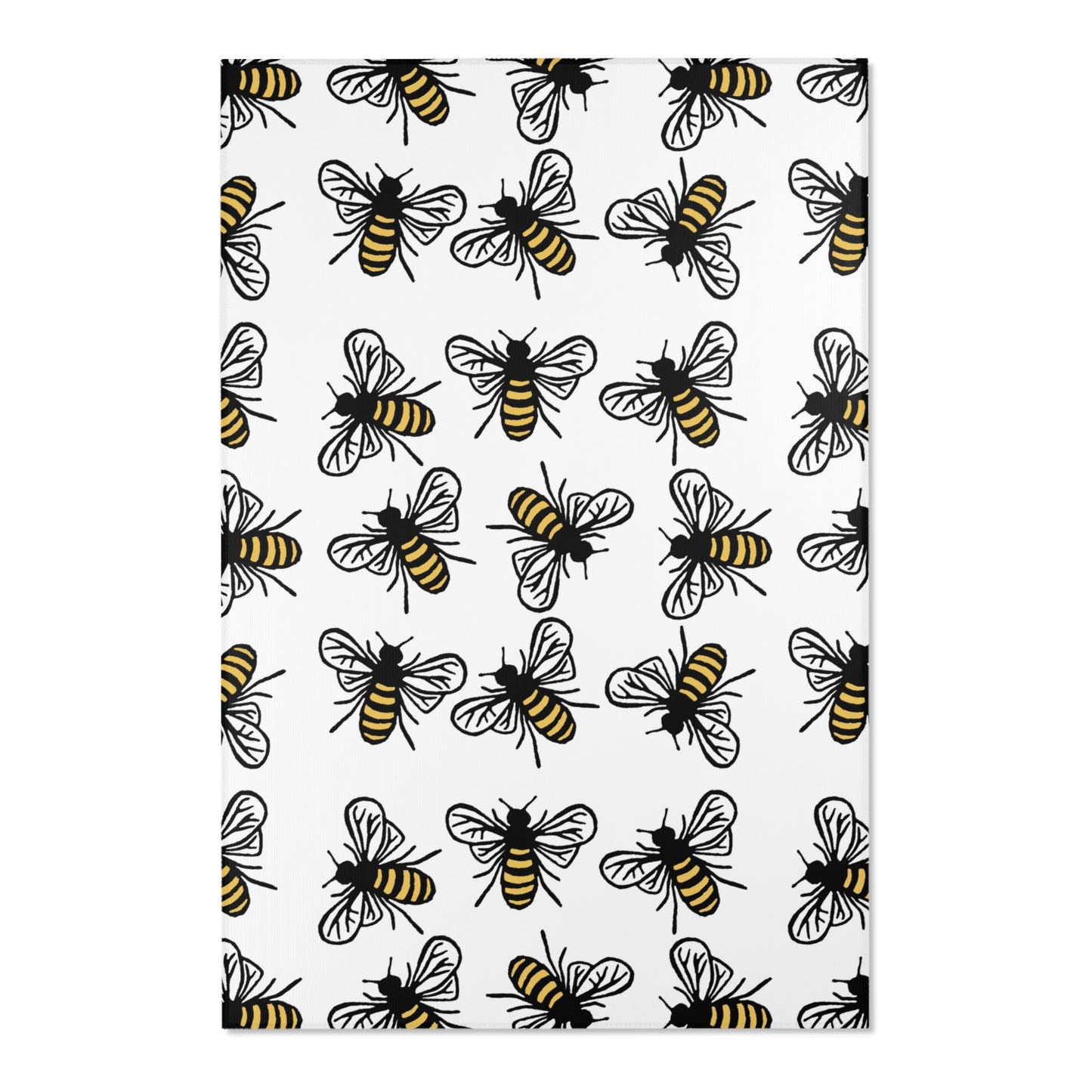 Beautiful Bee Pattern Area Rug White with Free Shipping