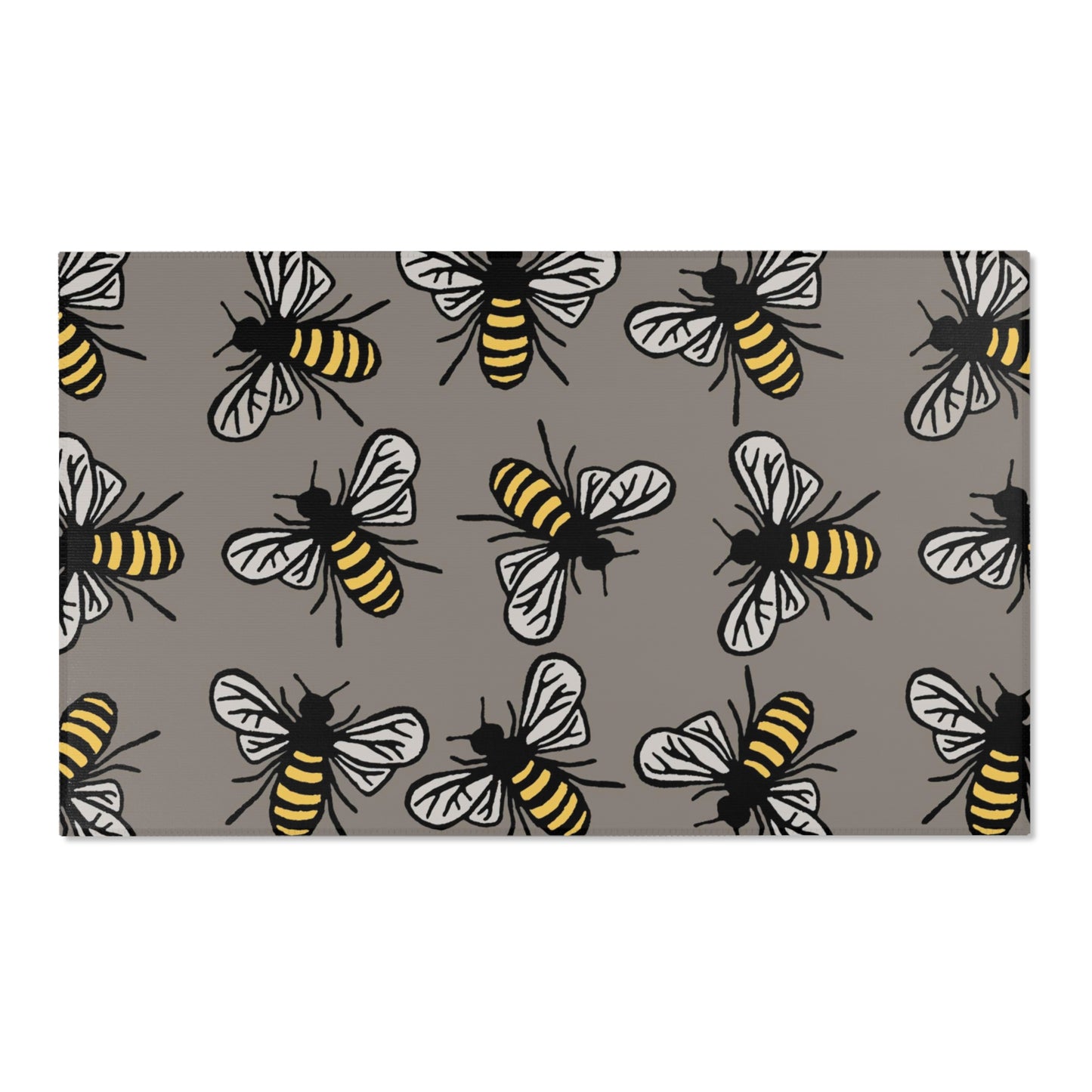 Beautiful Bee Pattern Bee Area Rug Grey with Free Shipping