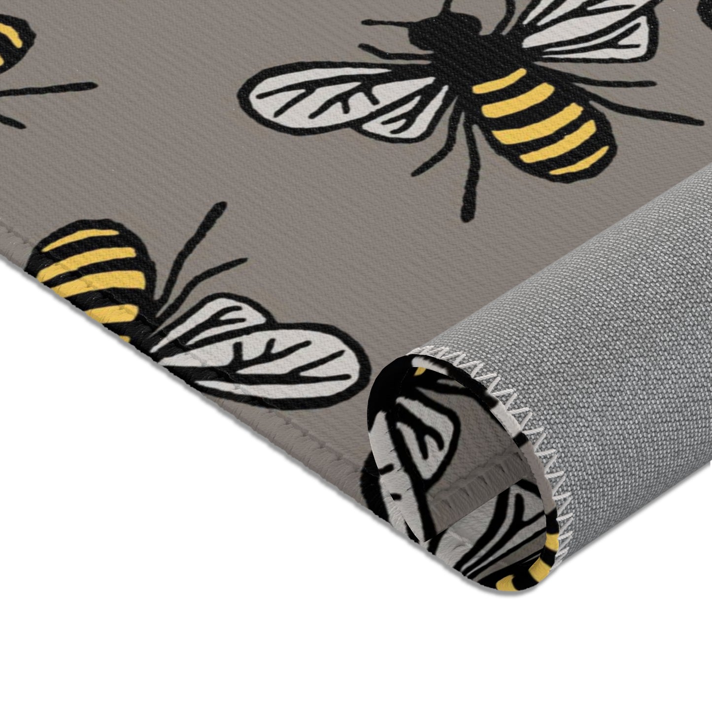 Beautiful Bee Pattern Bee Area Rug Grey with Free Shipping