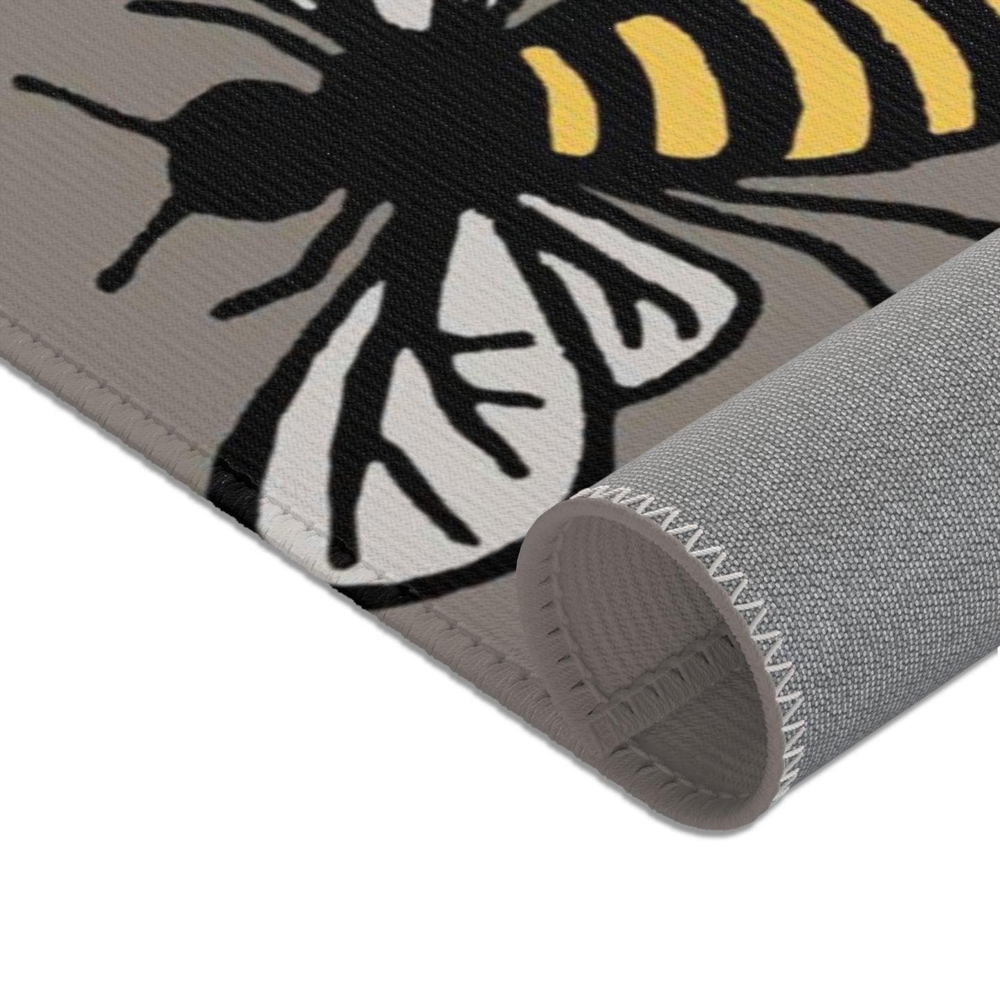 Beautiful Bee Pattern Bee Area Rug Grey with Free Shipping