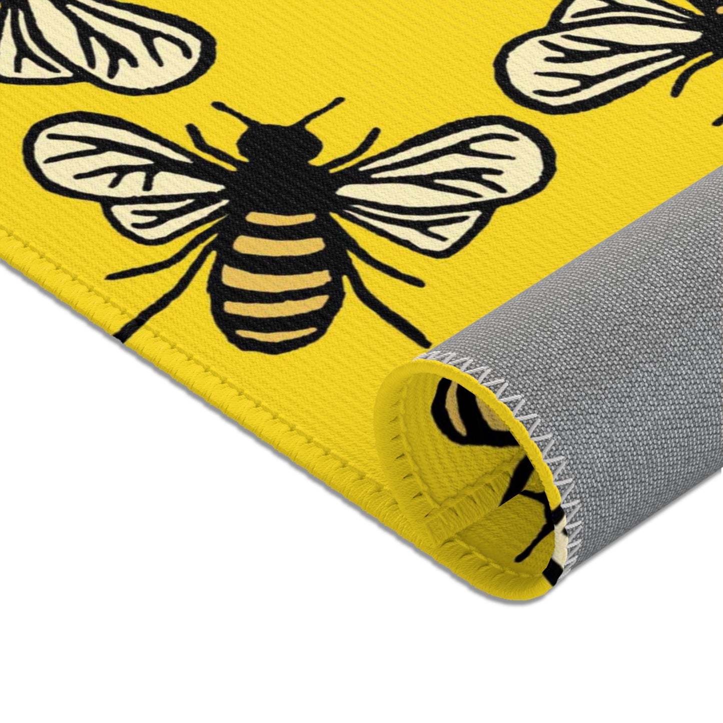 Beautiful Bee Pattern Area Rug Yellow with Free Shipping