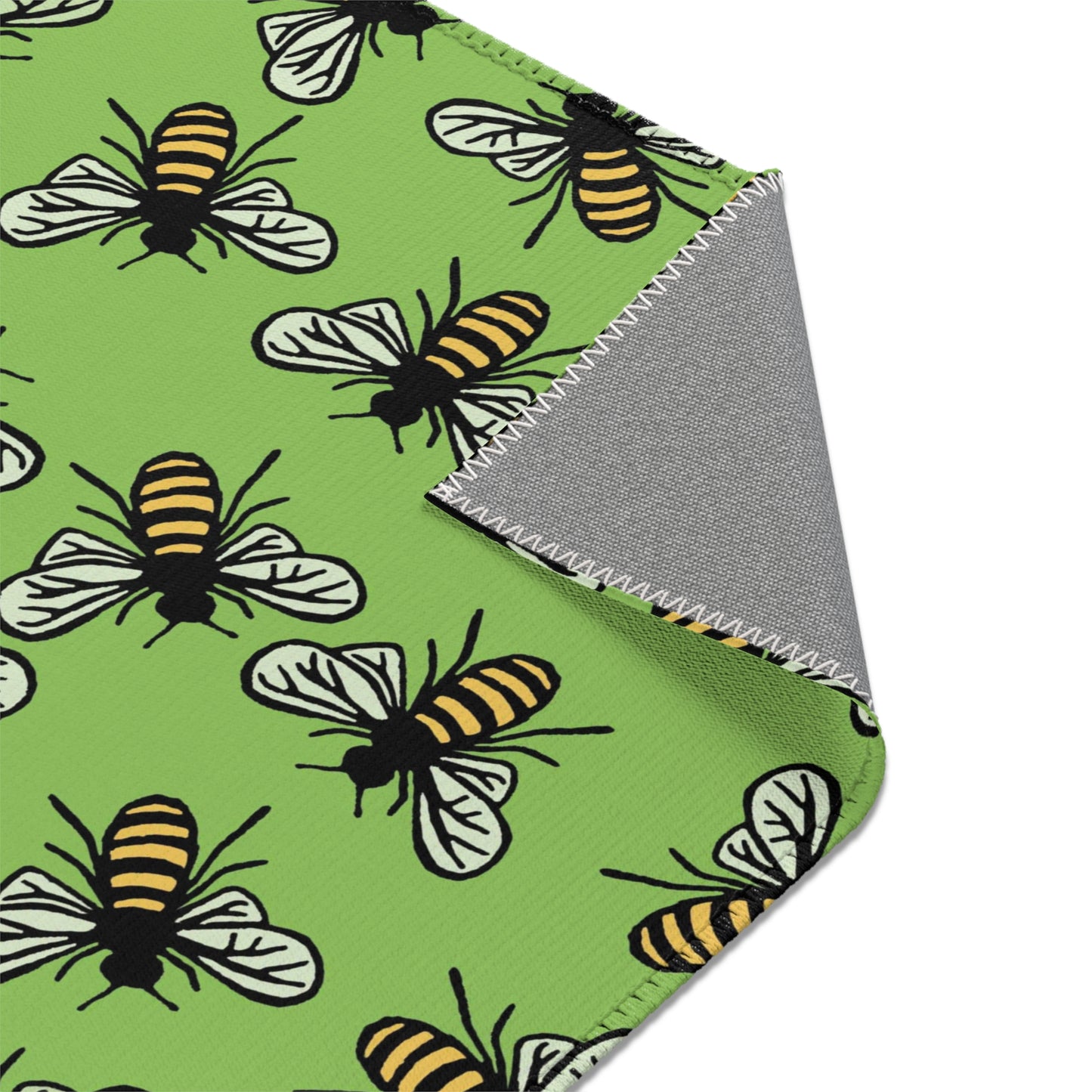 Beautiful Bee Pattern Area Rug Green Apple with Free Shipping