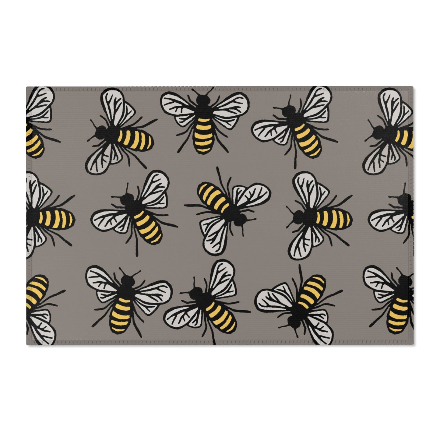 Beautiful Bee Pattern Bee Area Rug Grey with Free Shipping