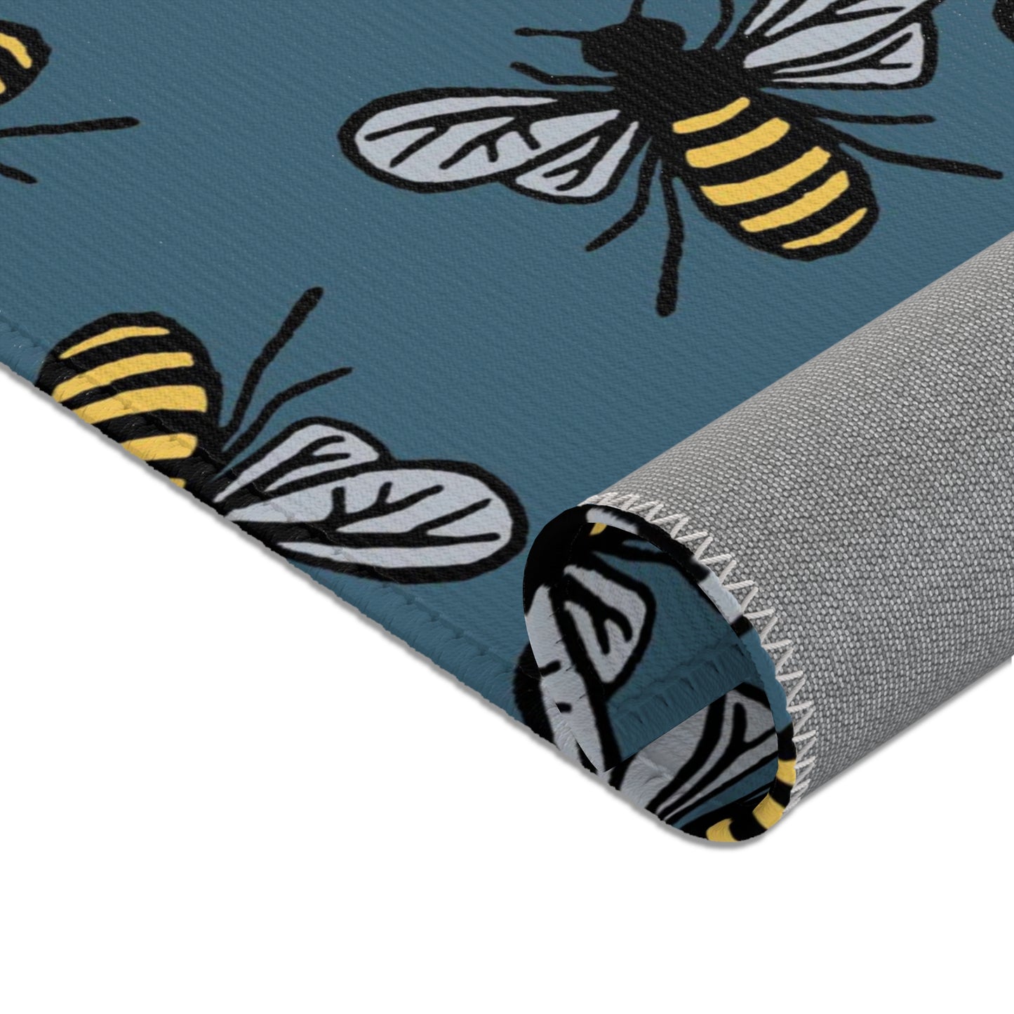 Beautiful Bee Pattern Area Rug Teal with Free Shipping