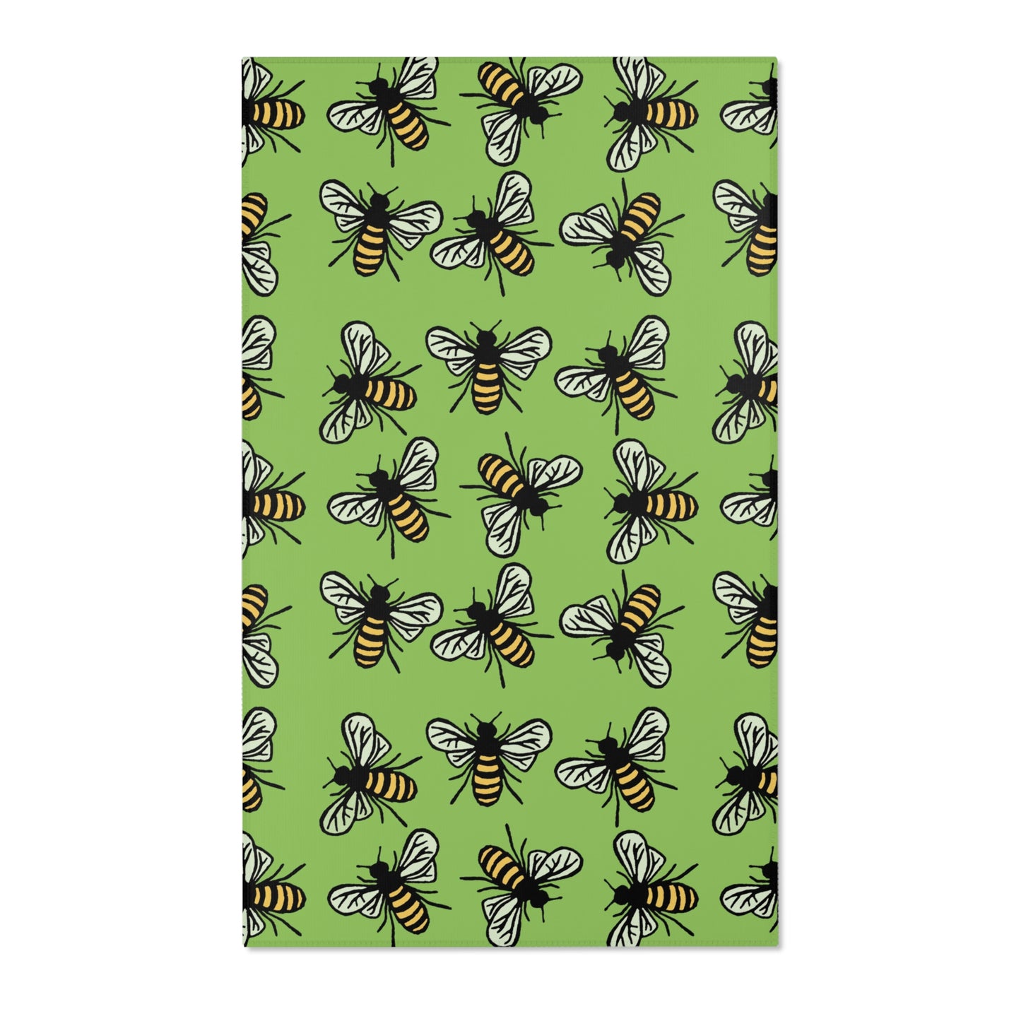 Beautiful Bee Pattern Area Rug Green Apple with Free Shipping