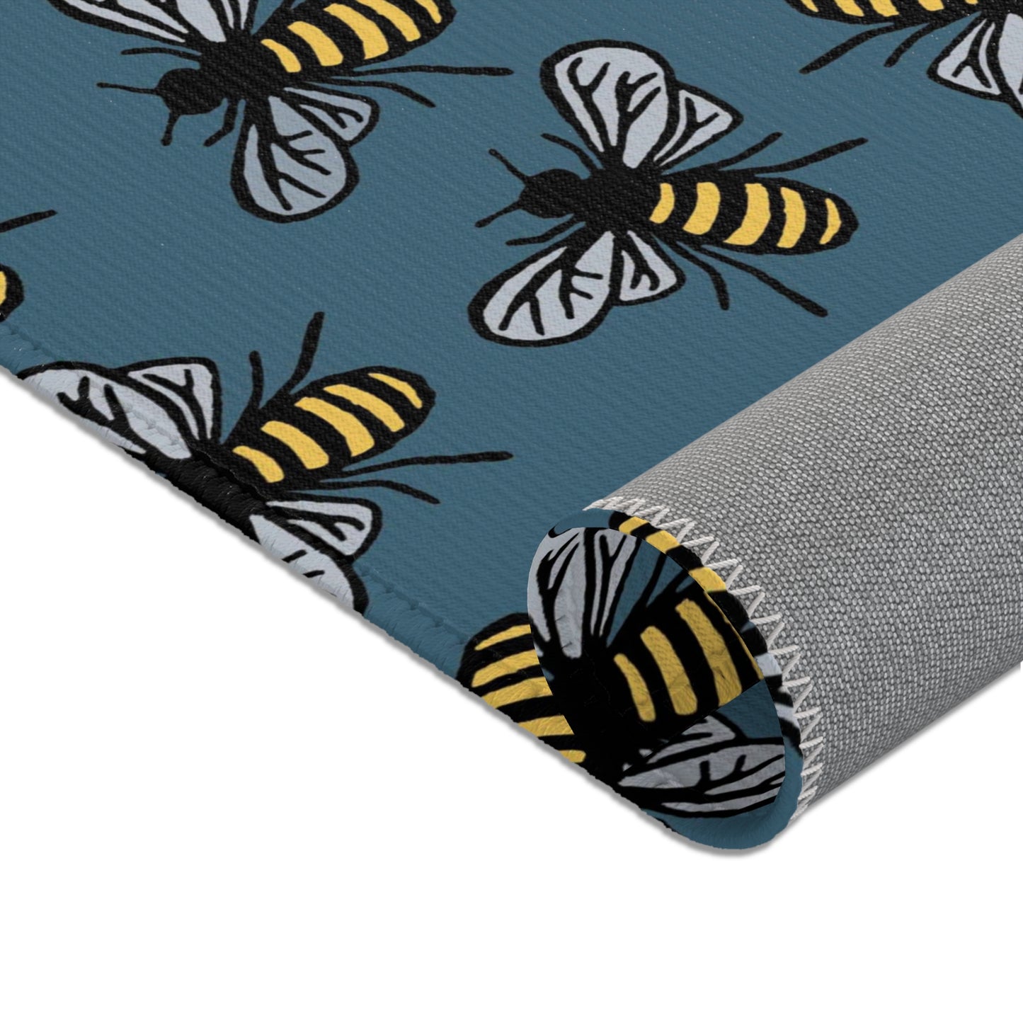 Beautiful Bee Pattern Area Rug Teal with Free Shipping