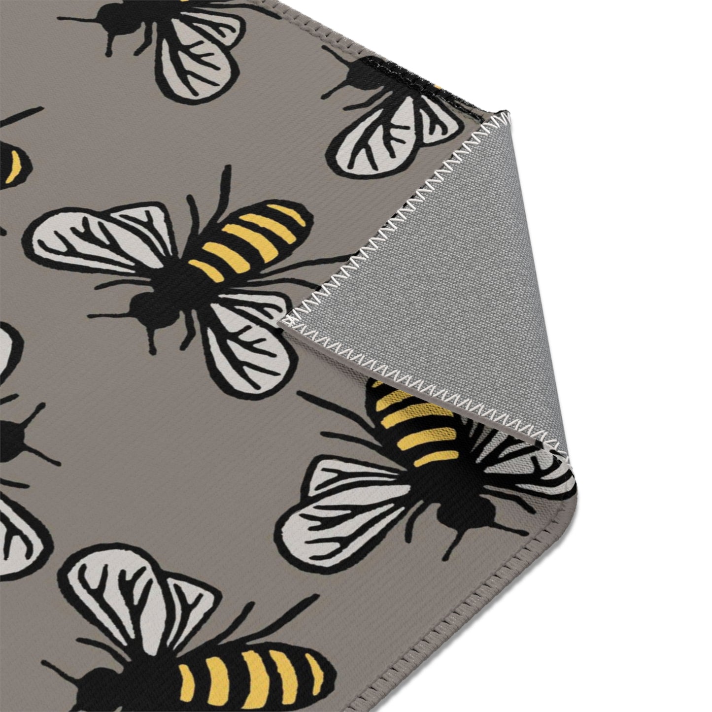 Beautiful Bee Pattern Bee Area Rug Grey with Free Shipping