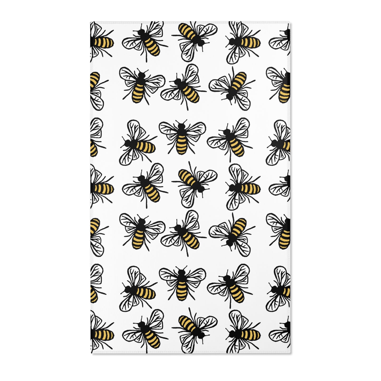 Beautiful Bee Pattern Area Rug White with Free Shipping