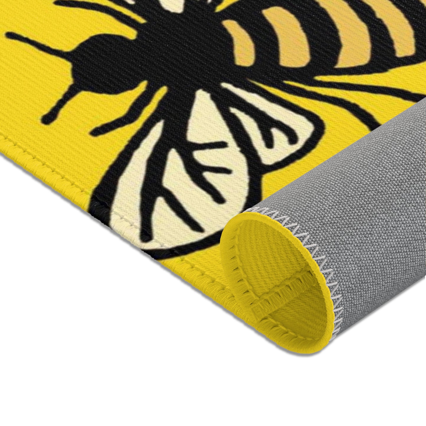 Beautiful Bee Pattern Area Rug Yellow with Free Shipping
