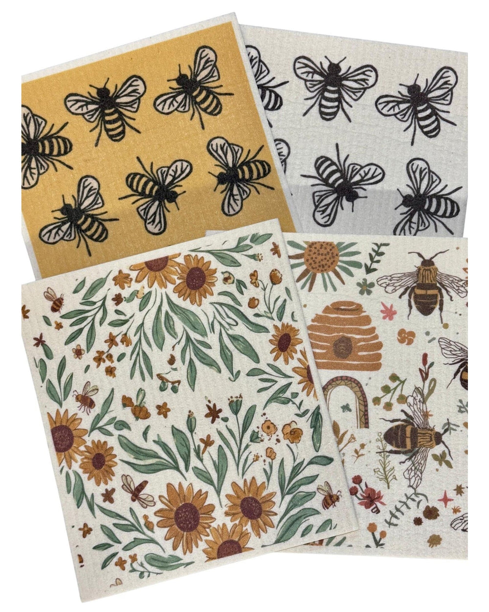 Swedish Dishcloths — Bee & Floral 2 or 4 Pack