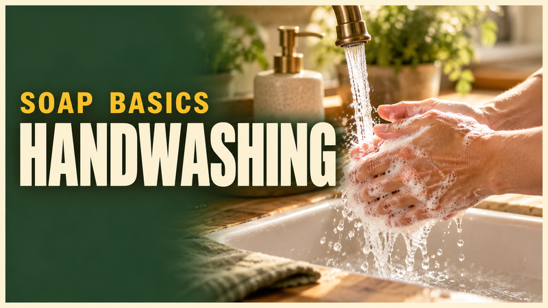 adult hands washing with soap lather under running tap