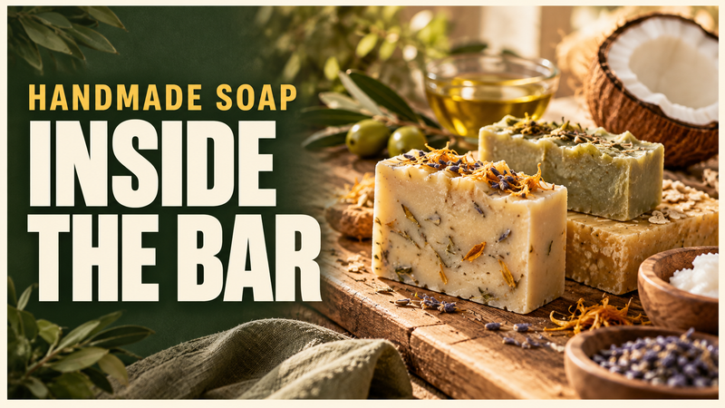 unbranded handmade soap with olive oil coconut and botanical ingredients