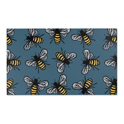 Beautiful Bee Pattern Area Rug Teal with Free Shipping
