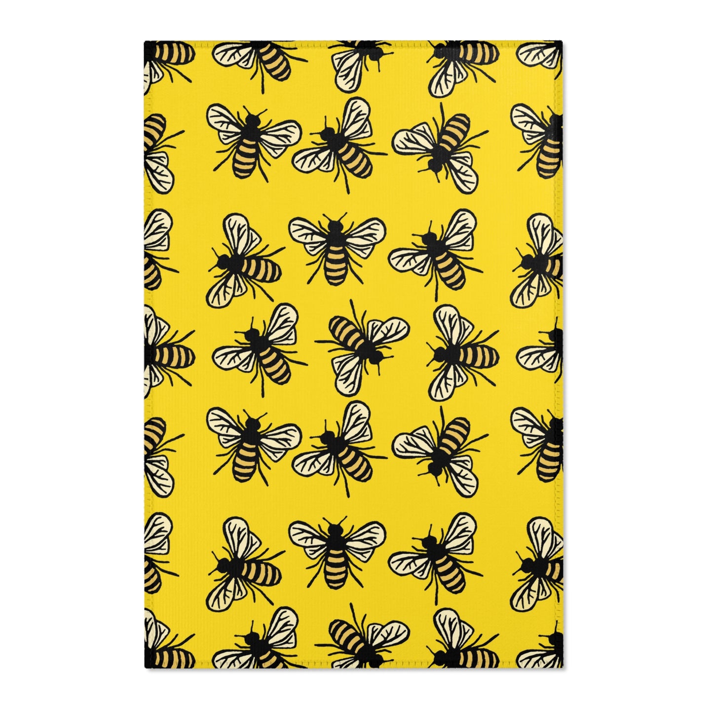 Beautiful Bee Pattern Area Rug Yellow with Free Shipping