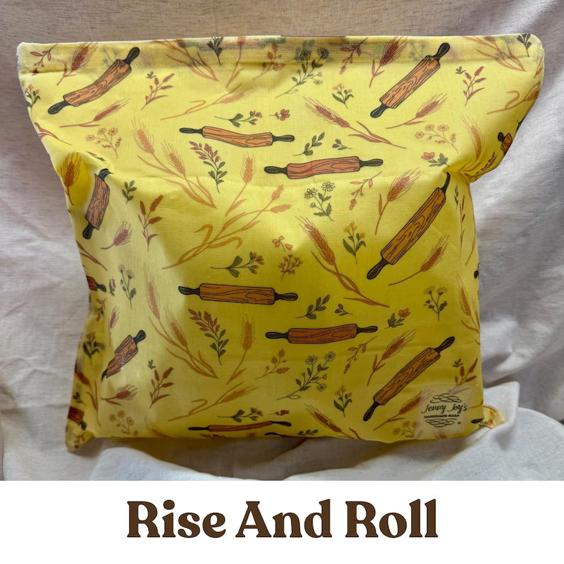 Beeswax Bread Bag XL  | 16"x16" or 12"x12" | Storage Pouch–Eco-Friendly & Sustainable Storage | Bee Wax Wrap | Like Linen