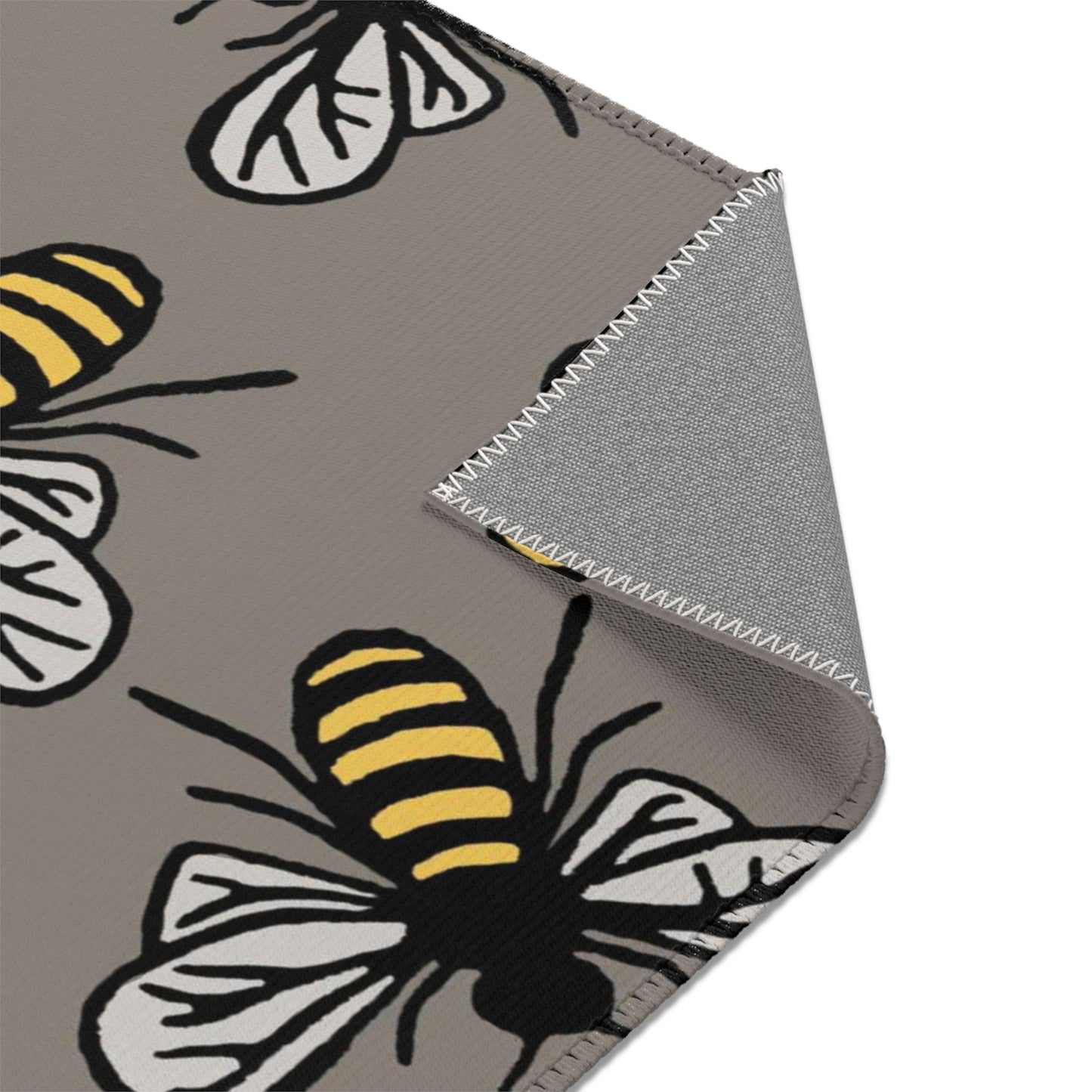 Beautiful Bee Pattern Bee Area Rug Grey with Free Shipping