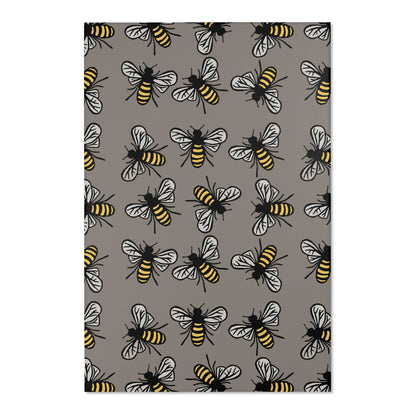 Beautiful Bee Pattern Bee Area Rug Grey with Free Shipping